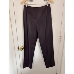 Dana Buchman Leather Pants Side Zipper Lined Plum Size 8 Excellent